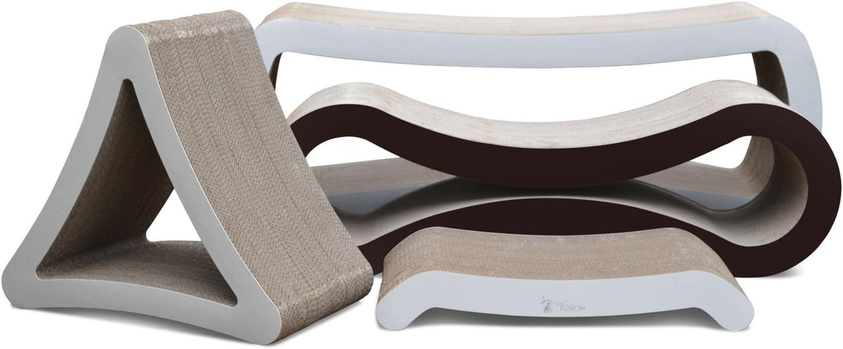 Transform Your Cat's Playtime with the 3-Sided Vertical Cat Scratching Post - Stylish Slate Grey Design