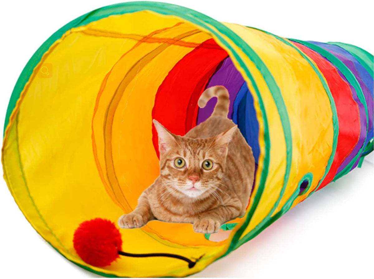 Ultimate 32-Piece Cat Toy Collection: Interactive Fun with Rainbow Tunnel, Feather Wands, and More!