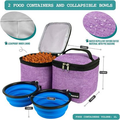 Ultimate Dog Travel Backpack - Airline Approved 27L Pet Supplies Bag in Stylish Purple