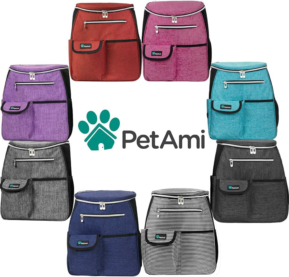 Ultimate Dog Travel Backpack - Airline Approved 27L Pet Supplies Bag in Stylish Purple