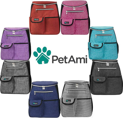 Ultimate Dog Travel Backpack - Airline Approved 27L Pet Supplies Bag in Stylish Purple