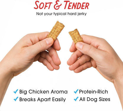 Irresistible Chicken Jerky Treats for Dogs - Premium Filler-Free Training Snacks, 3 Lb. Bag